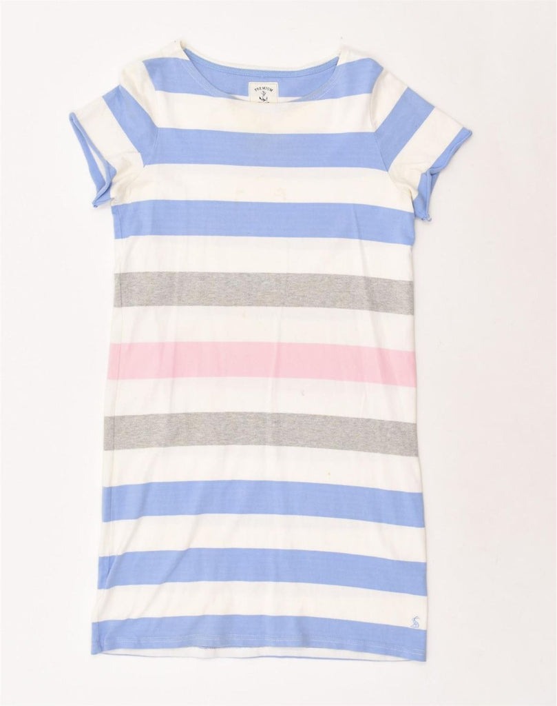 JOULES Womens T-Shirt Dress UK 12 Medium Multicoloured Striped Cotton | Vintage Joules | Thrift | Second-Hand Joules | Used Clothing | Messina Hembry 