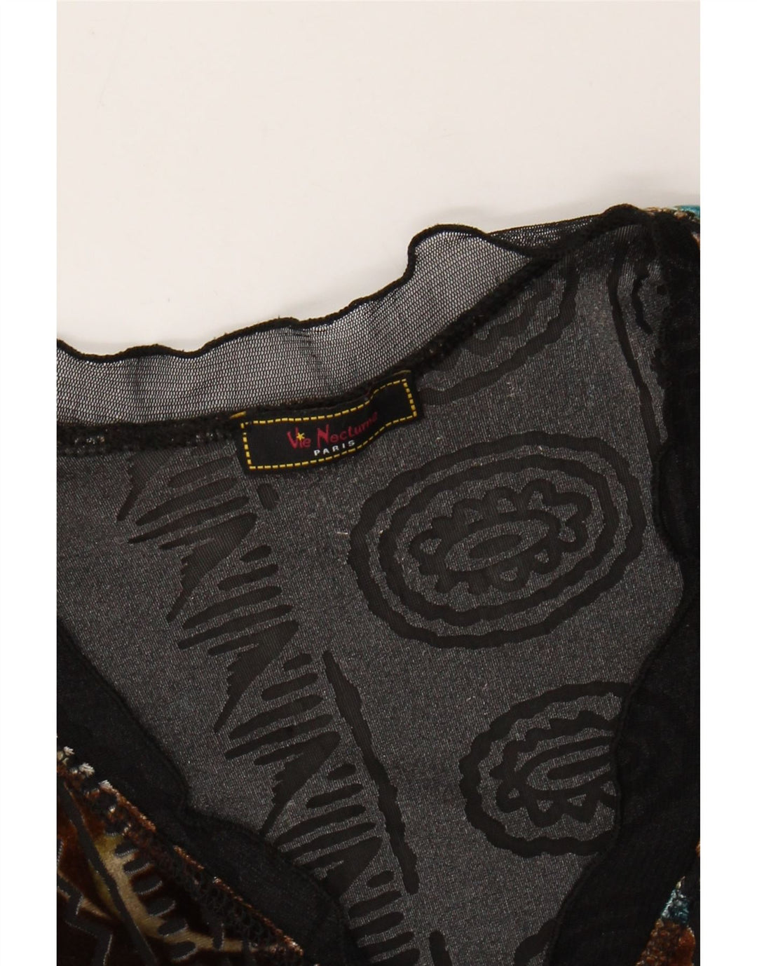 Vintage Womens Velvet Top Long Sleeve UK 6 XS Multicoloured Floral