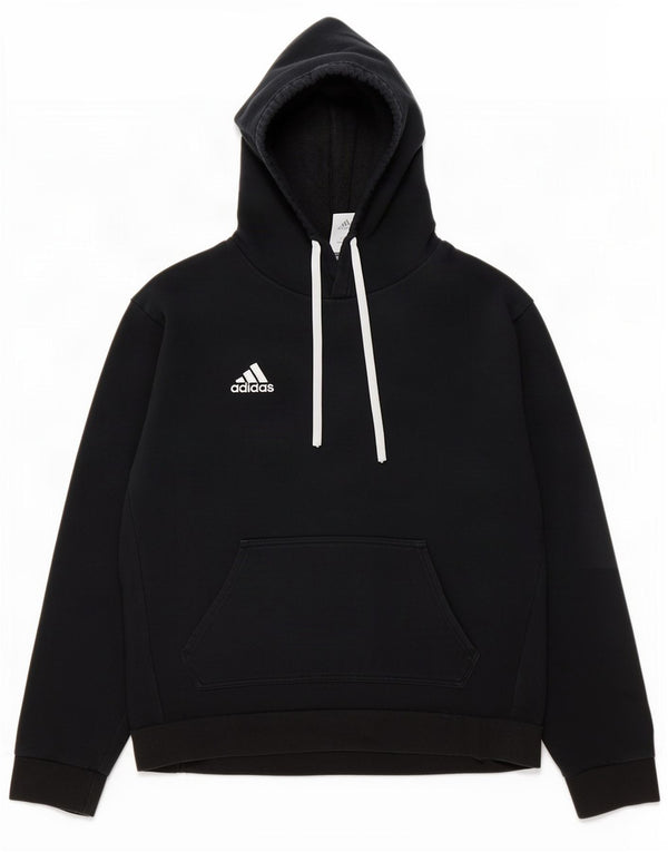 Adidas Mens Hoodie Jumper Medium Black Cotton
