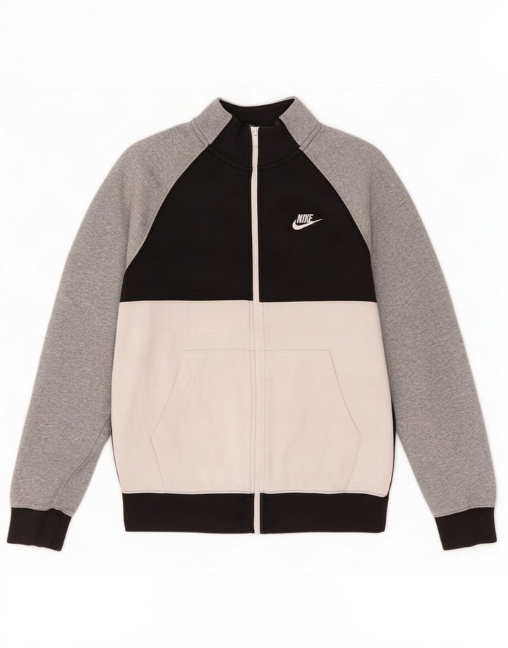 Nike Mens Tracksuit Top Jacket Small Black Colourblock Cotton