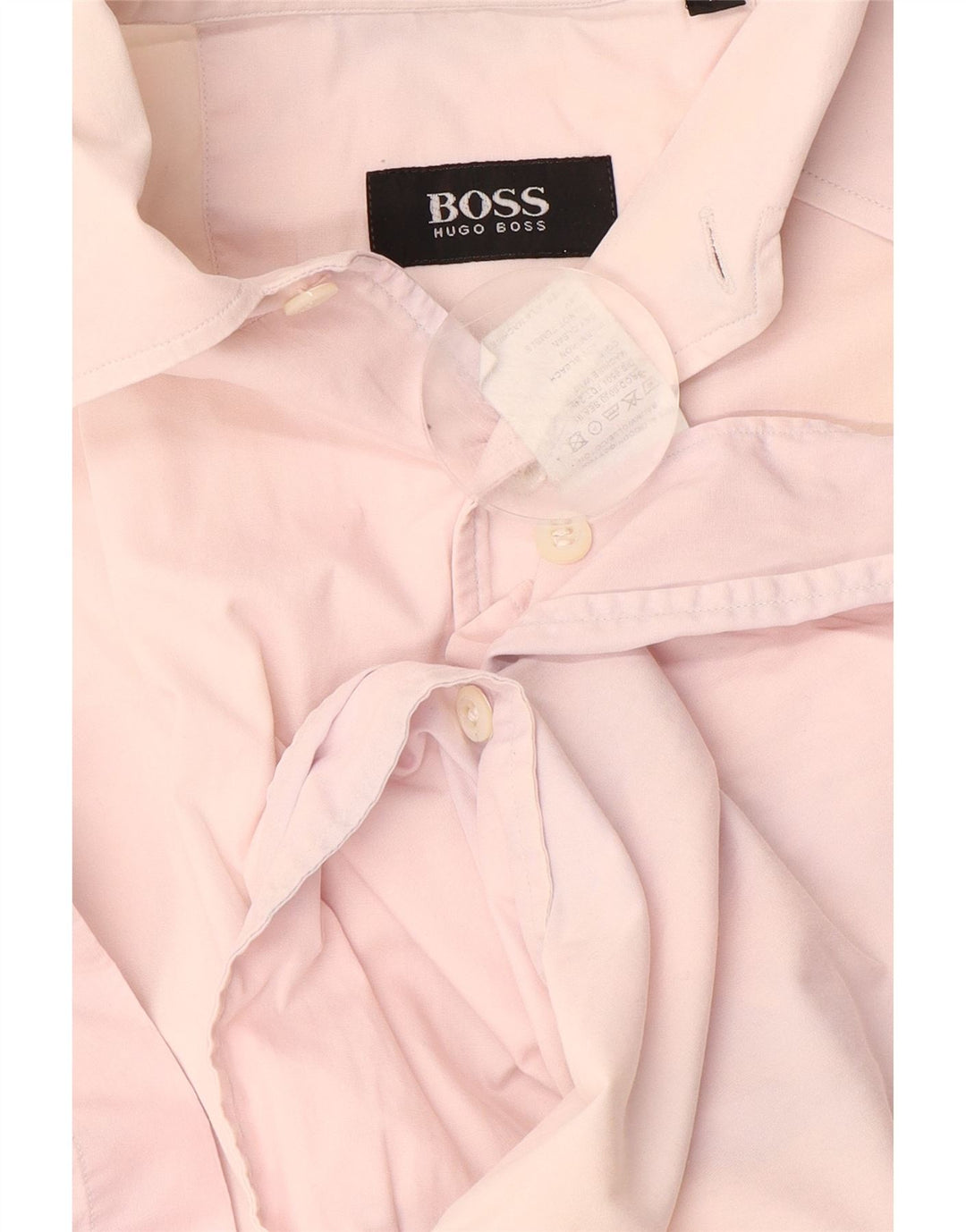 HUGO BOSS Mens Short Sleeve Shirt Medium Pink Cotton