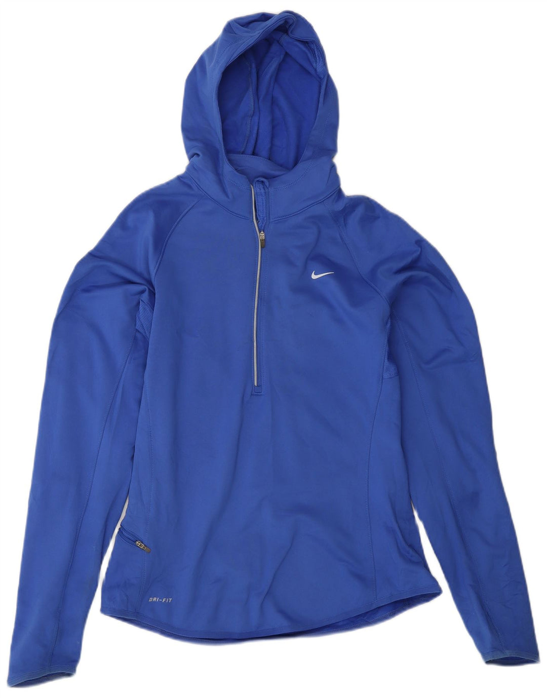 NIKE Womens Dri Fit Hooded Pullover Tracksuit Top UK 12 Medium Blue Vintage Nike and Second-Hand Nike from Messina Hembry 