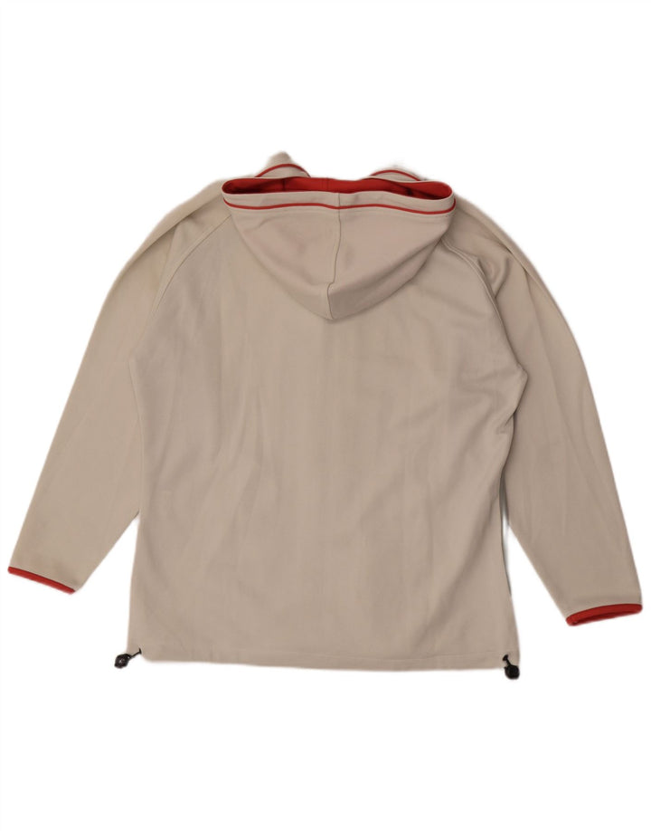 Asics Mens Hooded Tracksuit Top Jacket Medium Off White Colourblock