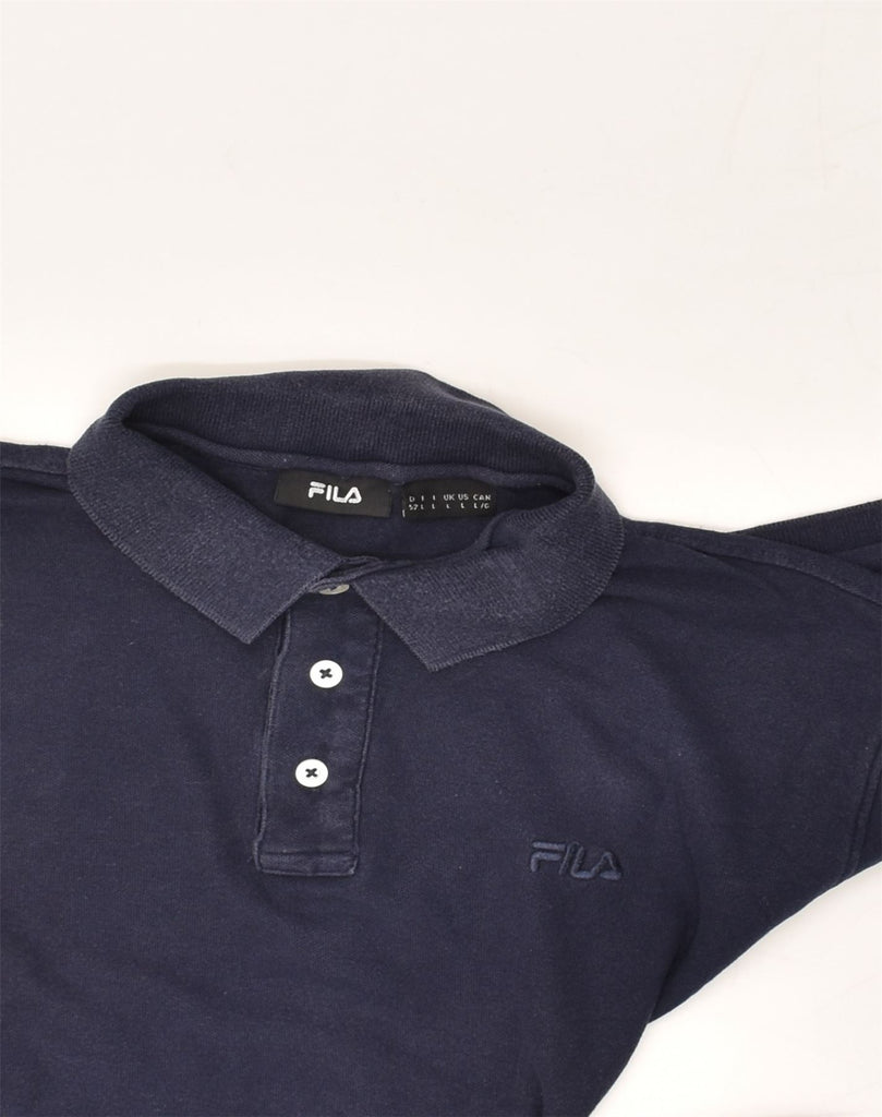 FILA Mens Polo Shirt Large Navy Blue Cotton | Vintage Fila | Thrift | Second-Hand Fila | Used Clothing | Messina Hembry 