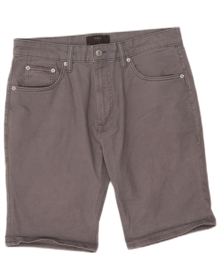 Marks & Spencer Mens Casual Shorts W32 Medium Grey Cotton