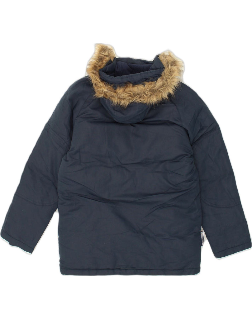 MOUNTAIN WAREHOUSE Boys Hooded Parka Jacket 9-10 Years Navy Blue Polyester | Vintage Mountain Warehouse | Thrift | Second-Hand Mountain Warehouse | Used Clothing | Messina Hembry 