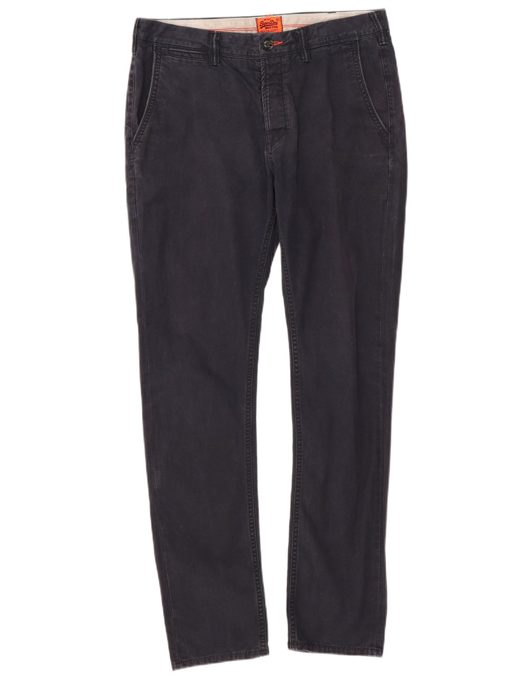 Superdry Mens Slim Fit Chino Trousers Medium W32 L30 Navy Blue Cotton