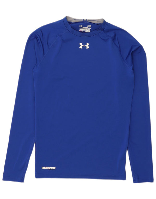 Under Armour Mens Heat Gear Graphic Top Long Sleeve Large Blue Polyester
