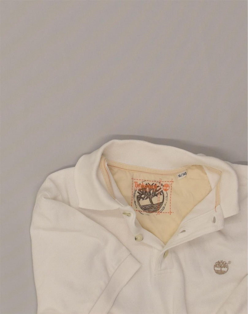 TIMBERLAND Boys Polo Shirt 9-10 Years White Cotton | Vintage Timberland | Thrift | Second-Hand Timberland | Used Clothing | Messina Hembry 