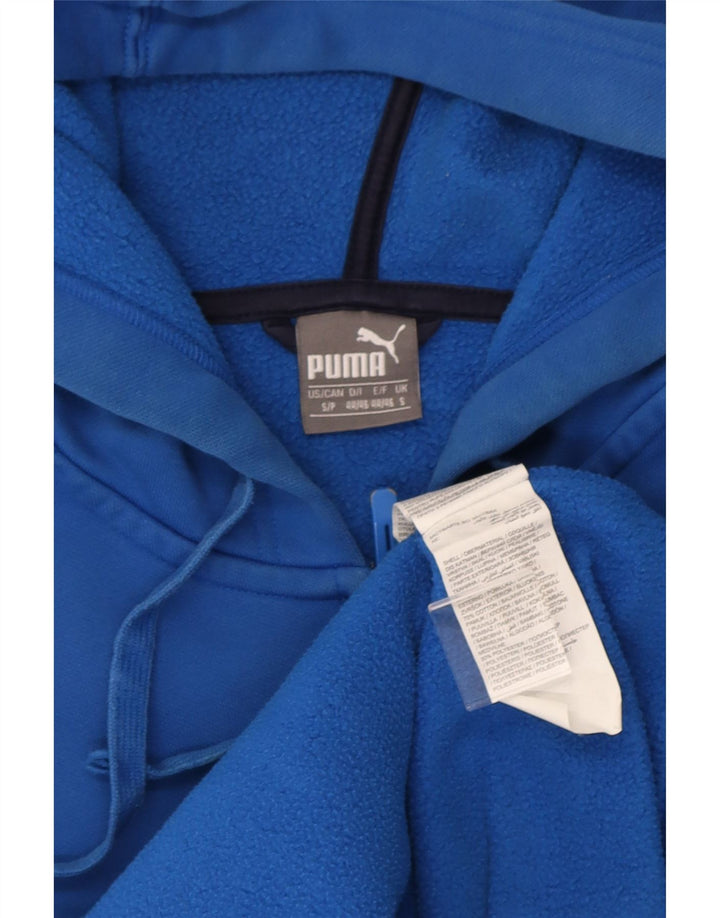 Puma Mens Graphic Zip Hoodie Sweater Small Blue Cotton