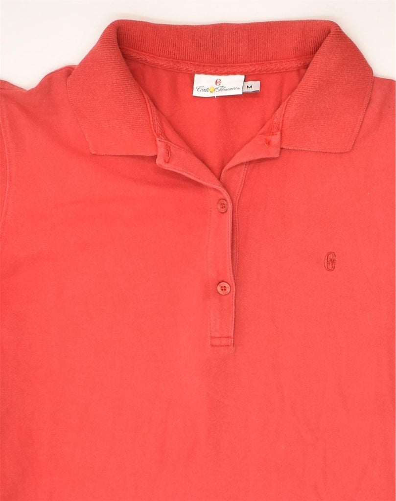 CONTE OF FLORENCE Womens Polo Shirt UK 12 Medium Red Cotton | Vintage Conte of Florence | Thrift | Second-Hand Conte of Florence | Used Clothing | Messina Hembry 