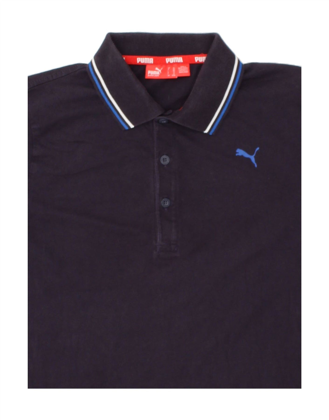 PUMA Boys Polo Shirt 13-14 Years  Navy Blue Cotton Vintage Puma and Second-Hand Puma from Messina Hembry 