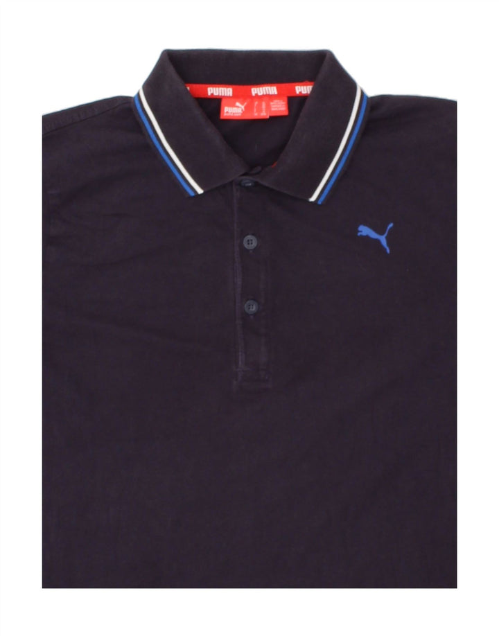 PUMA Boys Polo Shirt 13-14 Years  Navy Blue Cotton Vintage Puma and Second-Hand Puma from Messina Hembry 