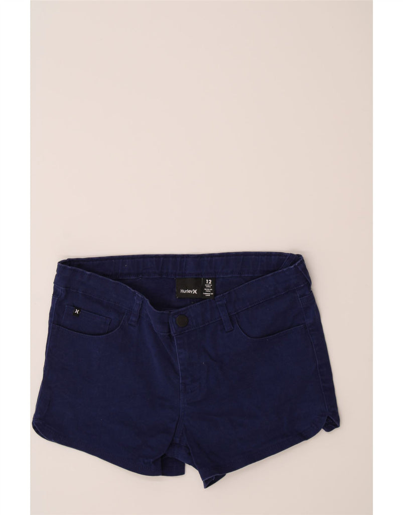 HURLEY Girls Casual Shorts 11-12 Years W23  Navy Blue Cotton Vintage Hurley and Second-Hand Hurley from Messina Hembry 