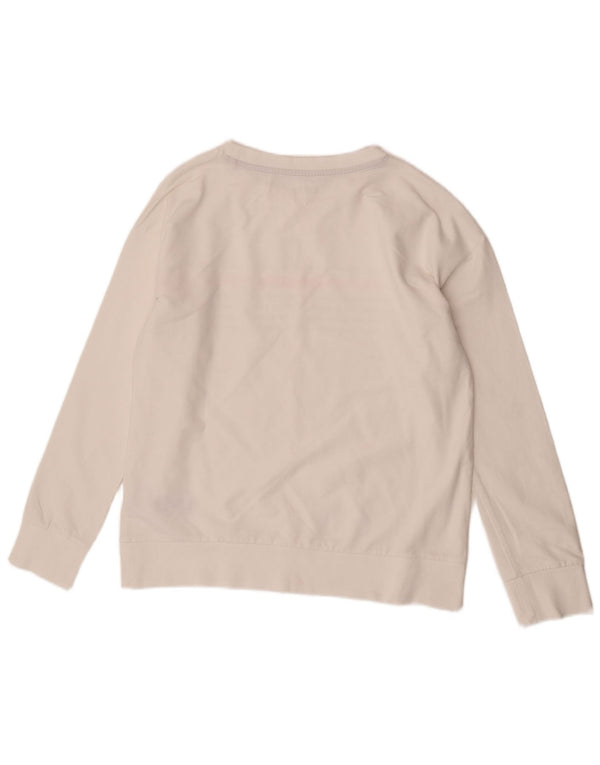 Esprit Womens Sweatshirt Jumper UK 16 Large White Striped Cotton