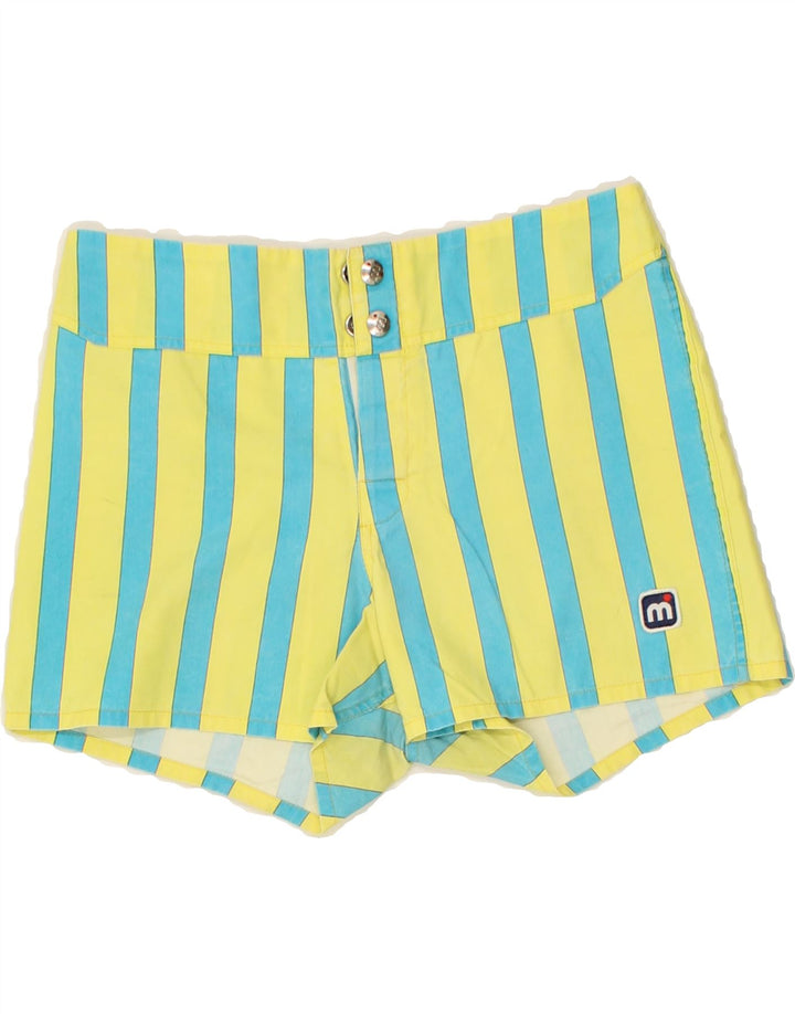 MISTRAL Womens Casual Shorts W28 Medium  Yellow Striped Vintage Mistral and Second-Hand Mistral from Messina Hembry 
