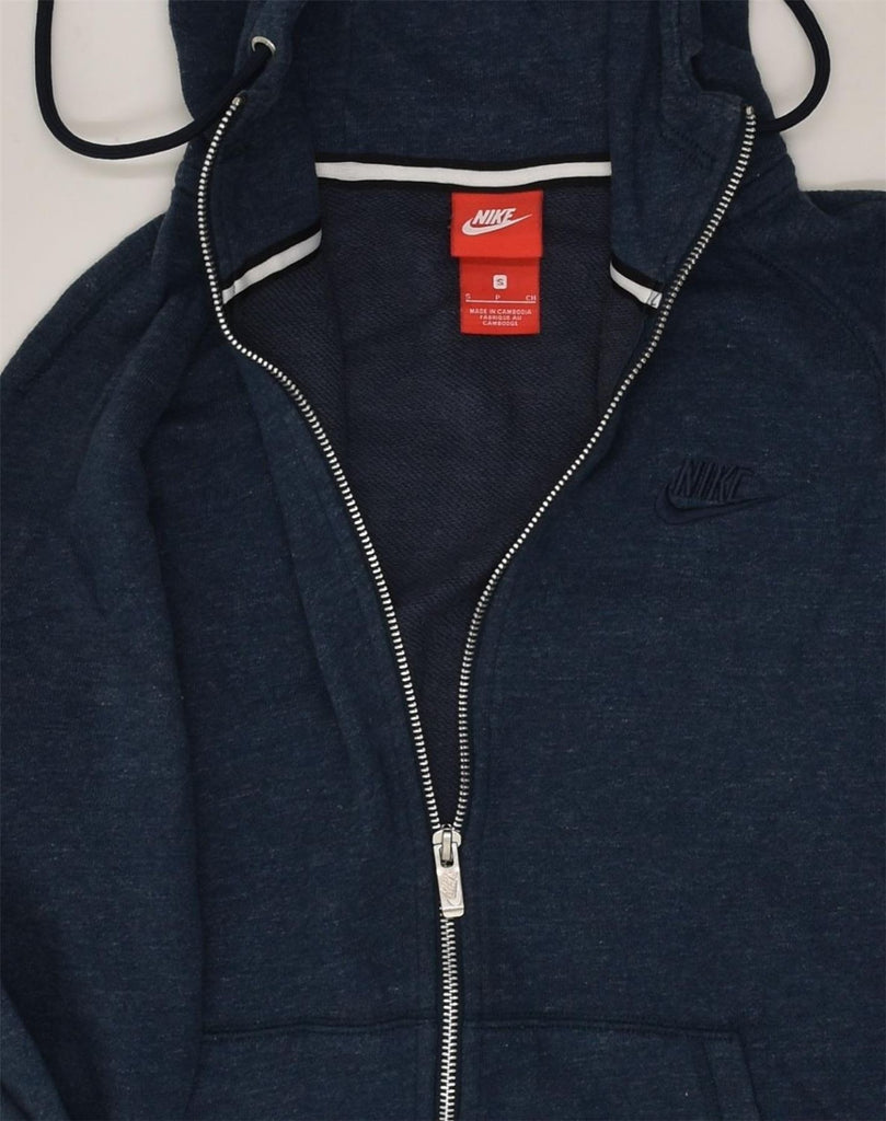 NIKE Mens Zip Hoodie Sweater Small Navy Blue Cotton | Vintage Nike | Thrift | Second-Hand Nike | Used Clothing | Messina Hembry 