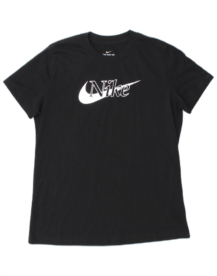 Nike Womens Graphic T-Shirt Top UK 12 Medium Black