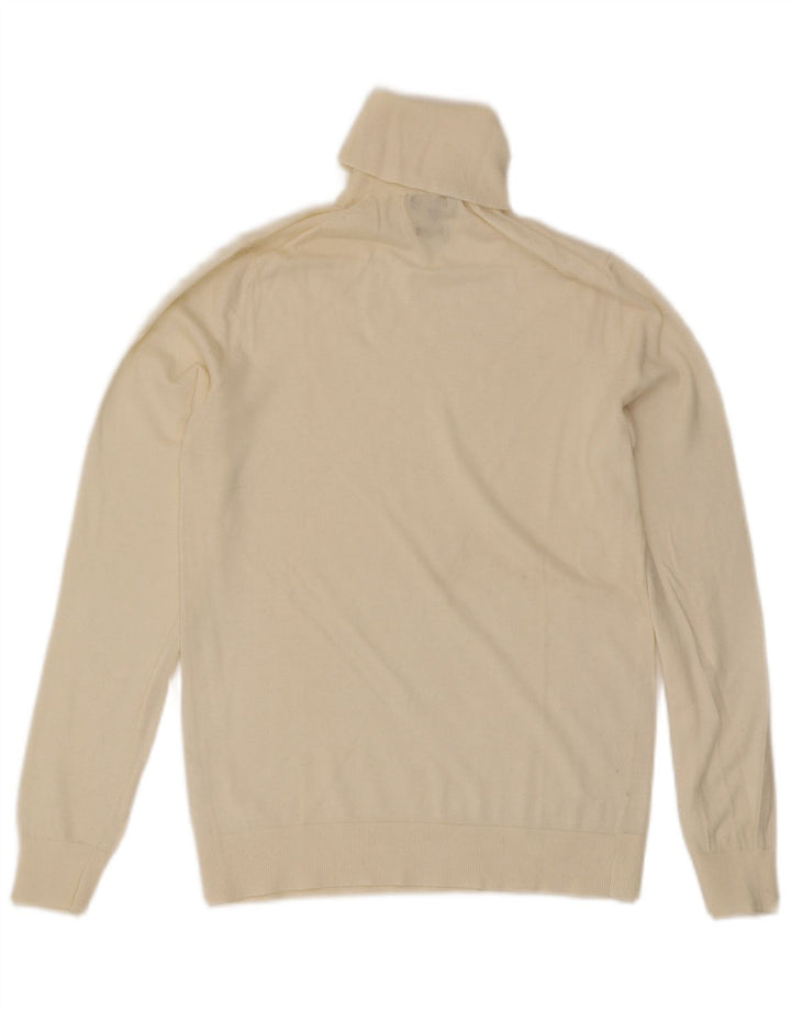 Massimo Dutti Womens Roll Neck Jumper Sweater UK 12 Medium Off White