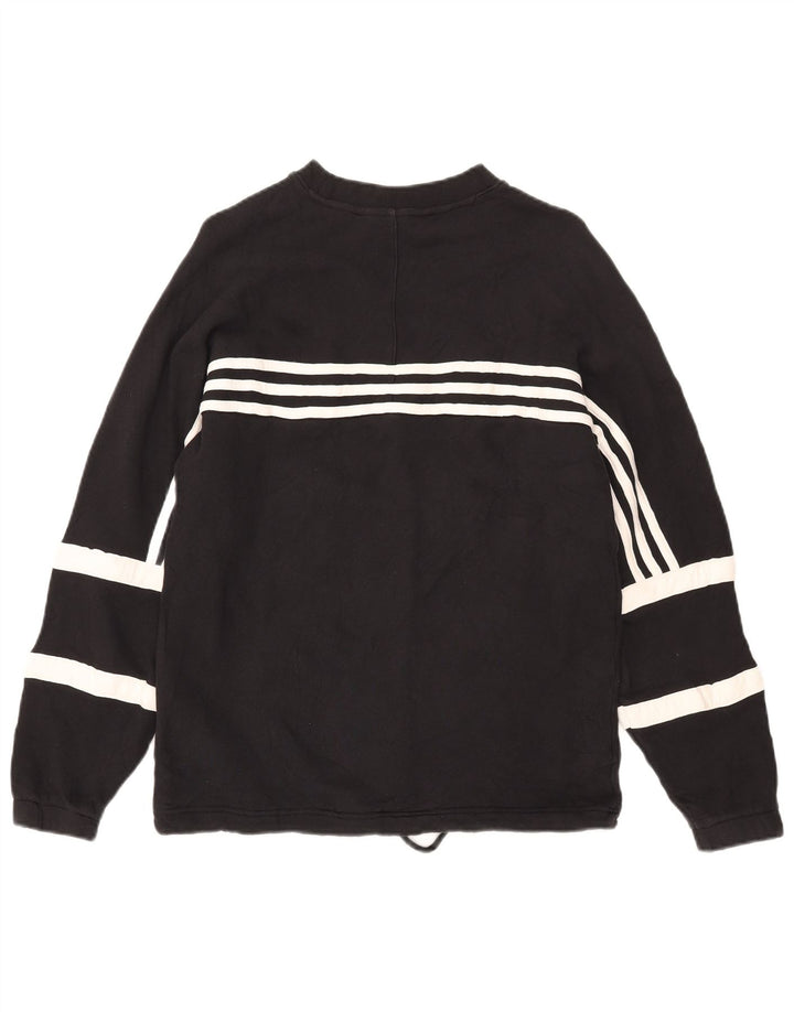Adidas Womens Sweatshirt Jumper UK 10 Small Black Cotton