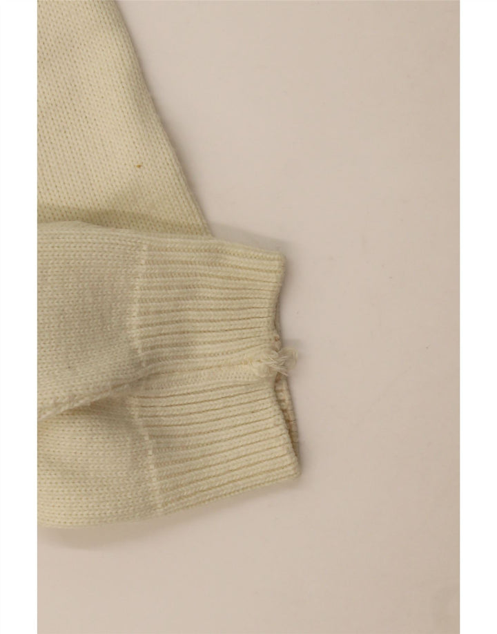 Vintage Mens Roll Neck Jumper Sweater Large Off White