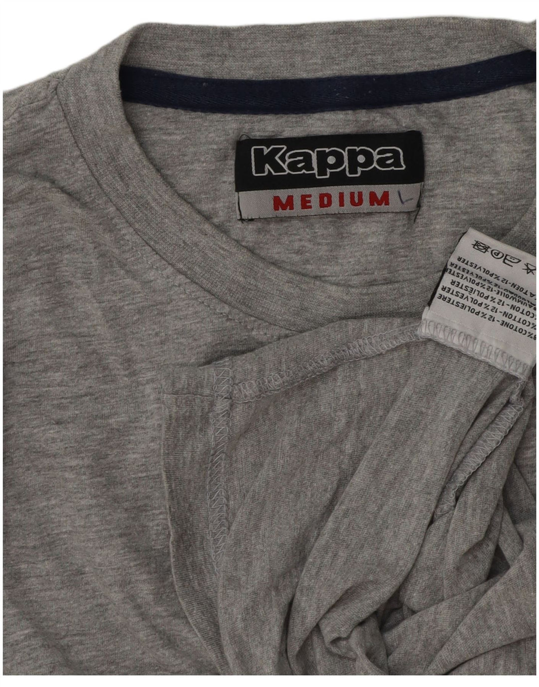 Kappa Mens T-Shirt Top Medium Grey Flecked Cotton