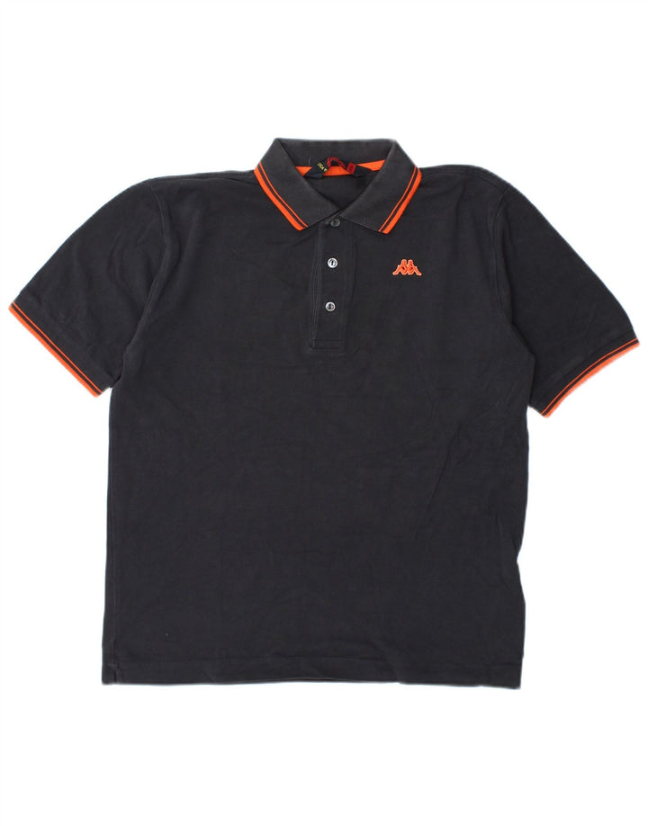 Kappa Mens Polo Shirt Small Grey Striped Cotton