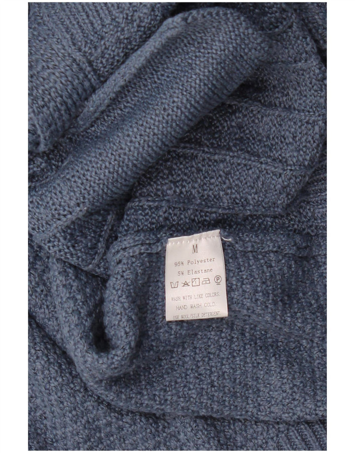 Vintage Womens Loose Fit Cardigan Sweater UK 14 Medium Blue Polyester