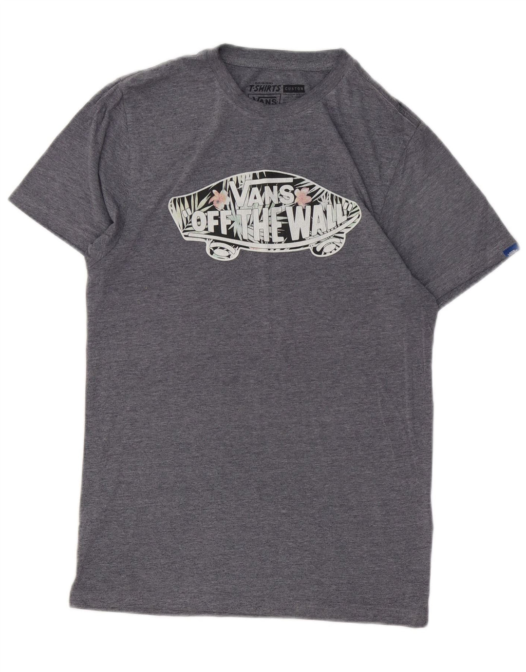 VANS Mens Custom Fit Graphic T-Shirt Top Small Navy Blue Cotton
