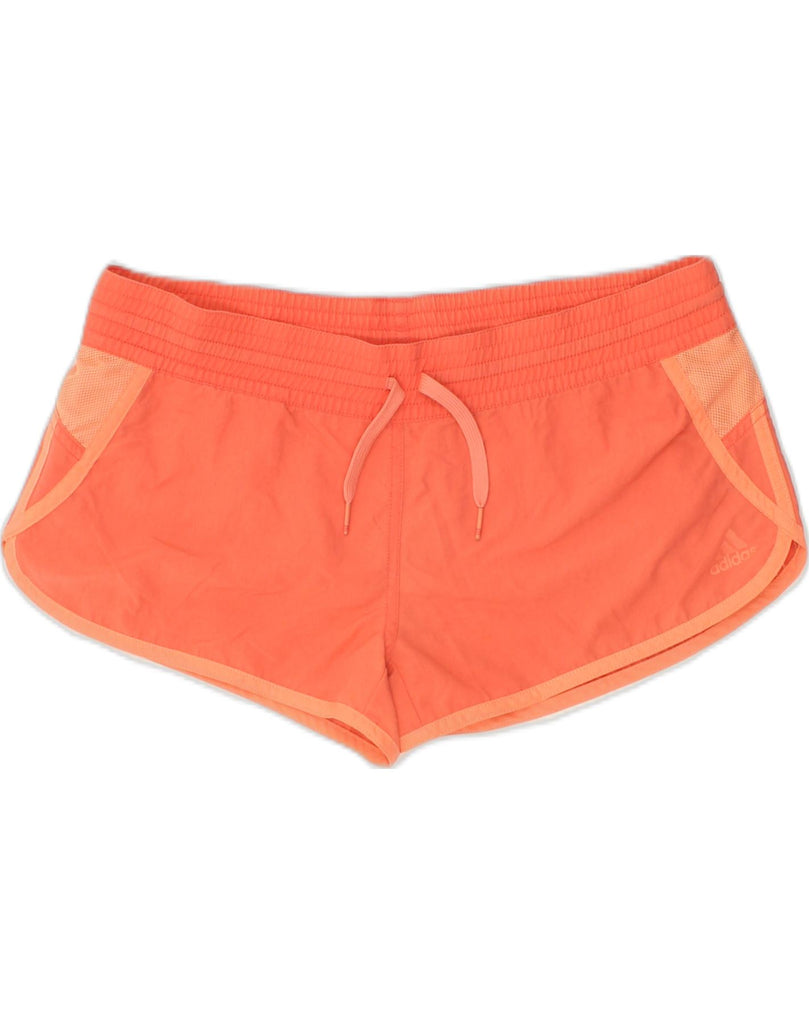 ADIDAS Womens Sport Shorts UK 14 Large Orange Polyamide | Vintage Adidas | Thrift | Second-Hand Adidas | Used Clothing | Messina Hembry 