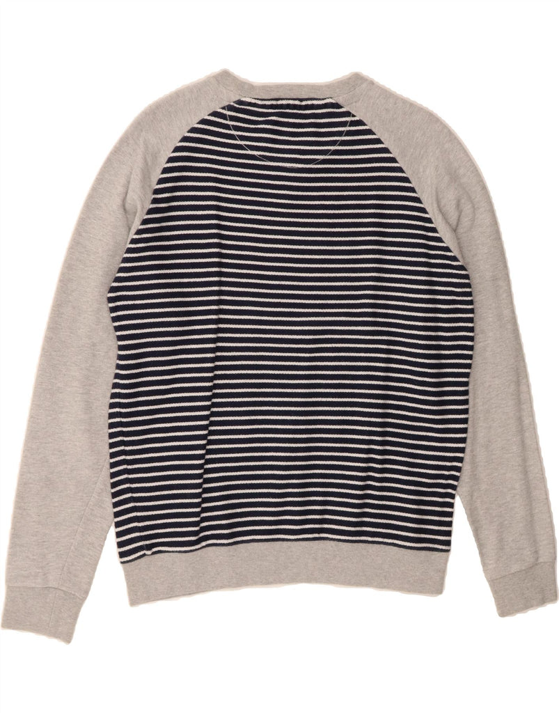 PEPE JEANS Mens Slim Fit Boat Neck Jumper Sweater Medium Navy Blue Striped Vintage PEPE Jeans and Second-Hand PEPE Jeans from Messina Hembry 