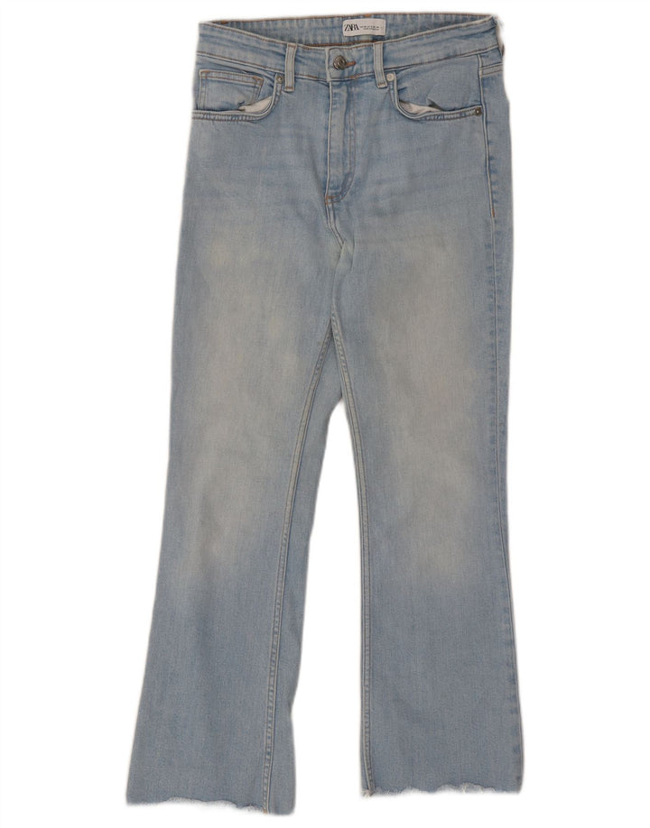 Zara Womens Bootcut Cropped Jeans EU 38 Small W28 L25 Blue