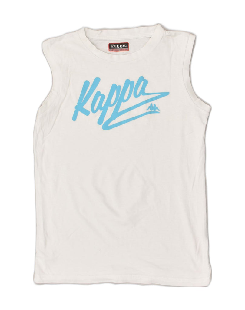 KAPPA Boys Graphic Vest Top 11-12 Years White | Vintage Kappa | Thrift | Second-Hand Kappa | Used Clothing | Messina Hembry 