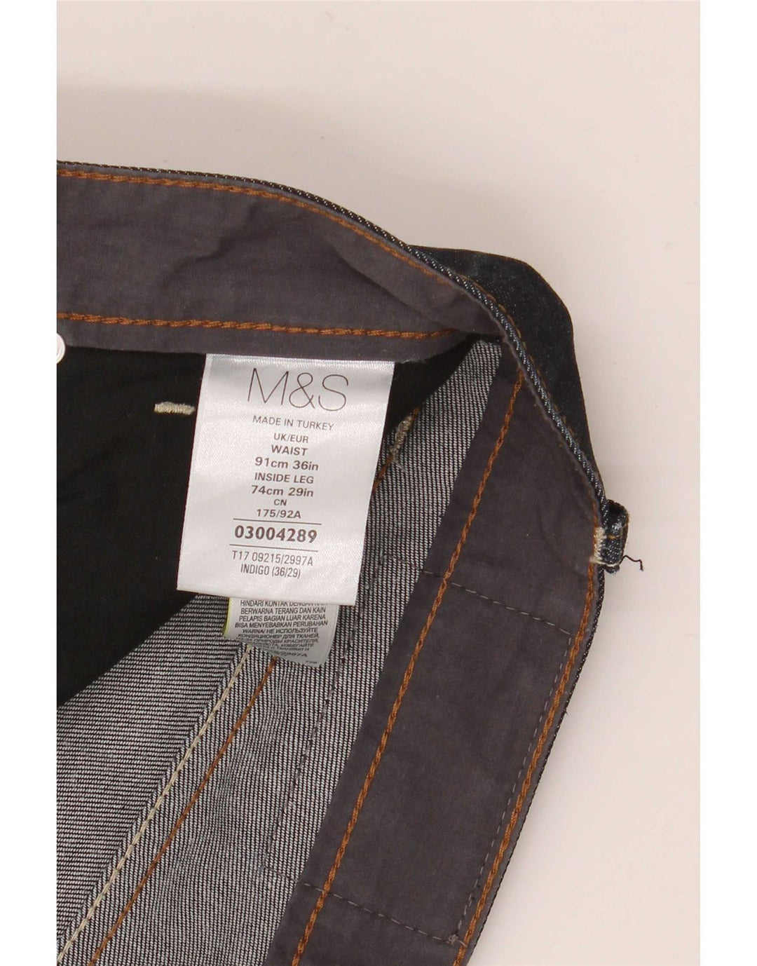 Marks & Spencer Mens Autograph Slim Jeans W36 L29 Navy Blue Cotton