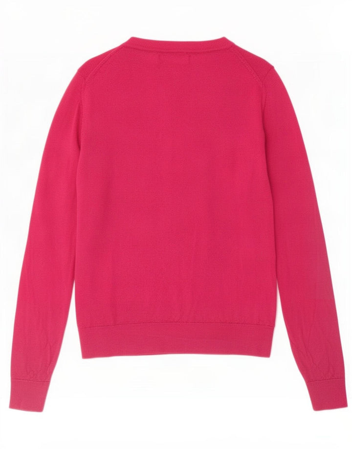 Marks & Spencer Womens Cardigan Sweater UK 12 Medium Pink Wool