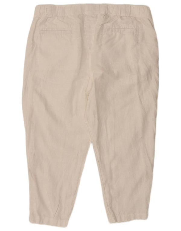 Marks & Spencer Womens Tapered Cropped Trousers UK 20 2XL W40 L25 White