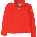 Champion Womens Easy Fit Zip Neck Fleece Jumper UK 14 Medium Red Polyester