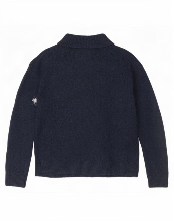 Marks & Spencer Womens Turtle Neck Jumper Sweater UK 10 Small Navy Blue