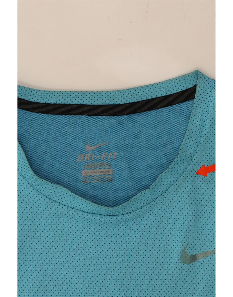 NIKE Mens Dri Fit T-Shirt Top 2XL Blue Colourblock Vintage Nike and Second-Hand Nike from Messina Hembry 