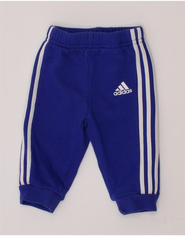 Adidas Baby Boys Joggers Tracksuit Trousers 3-6 Months Blue Cotton