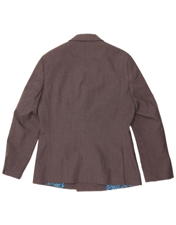 Penguin Mens Double Breasted Blazer Jacket UK 40 Large Grey Houndstooth