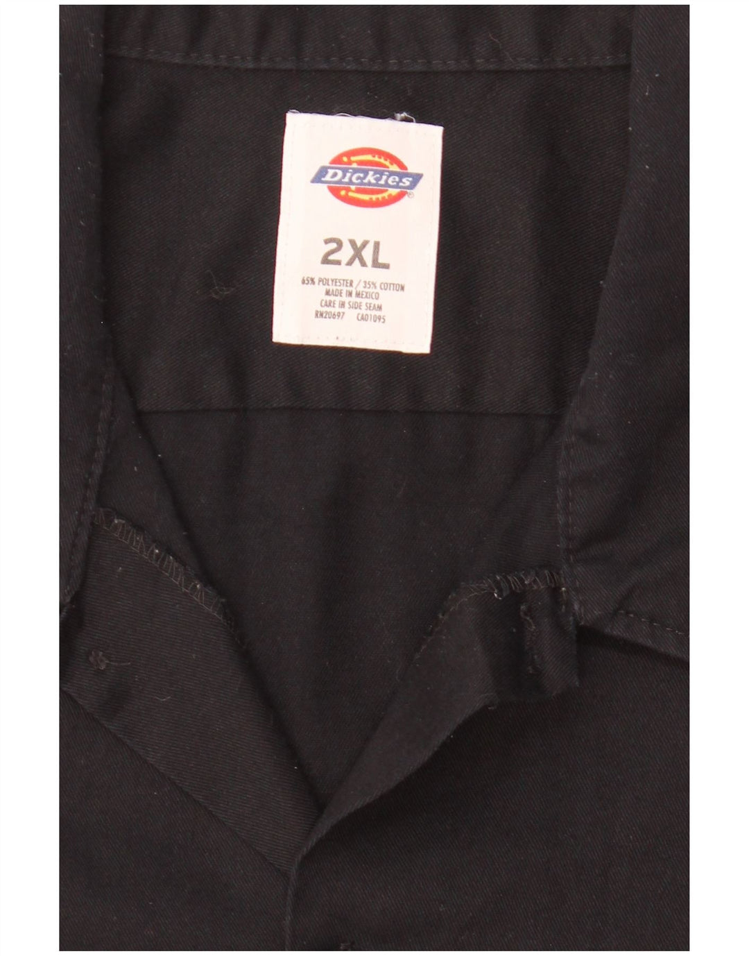 DICKIES Mens Short Sleeve Shirt 2XL Black Polyester