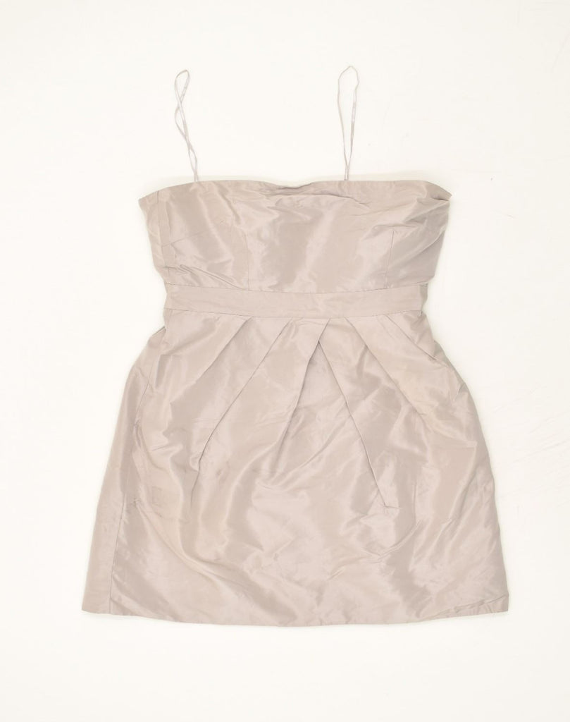 J. CREW Womens Mini Strapless Dress UK 10 Small Beige | Vintage J. Crew | Thrift | Second-Hand J. Crew | Used Clothing | Messina Hembry 