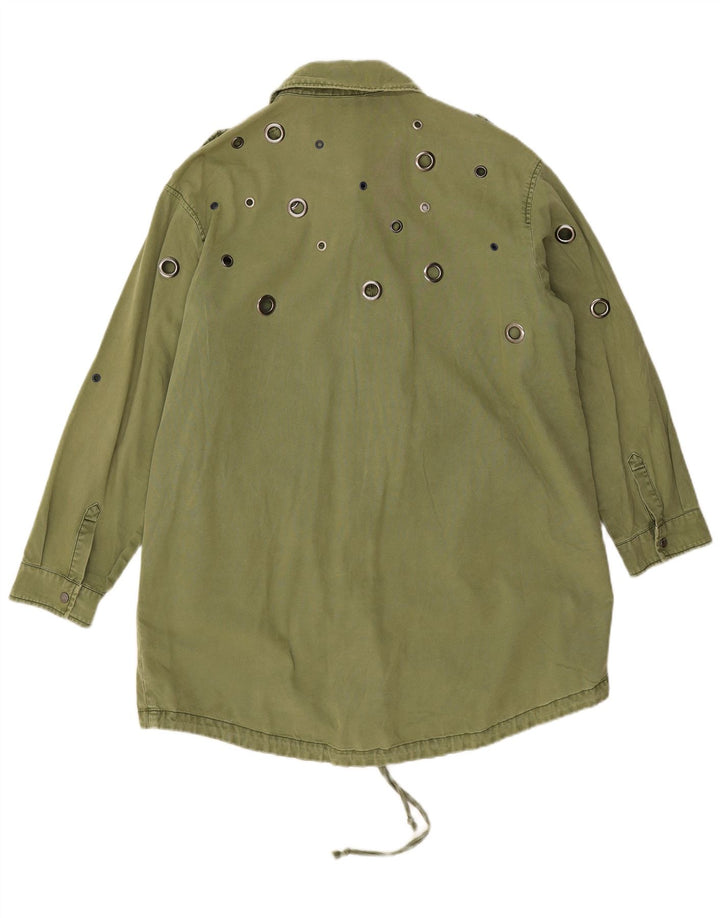 Zara Womens Oversized Military Utility Jacket UK 14 Medium Khaki