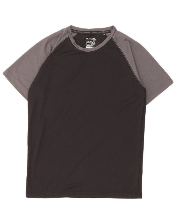 Mountain Warehouse Mens T-Shirt Top Medium Black Colourblock Polyester