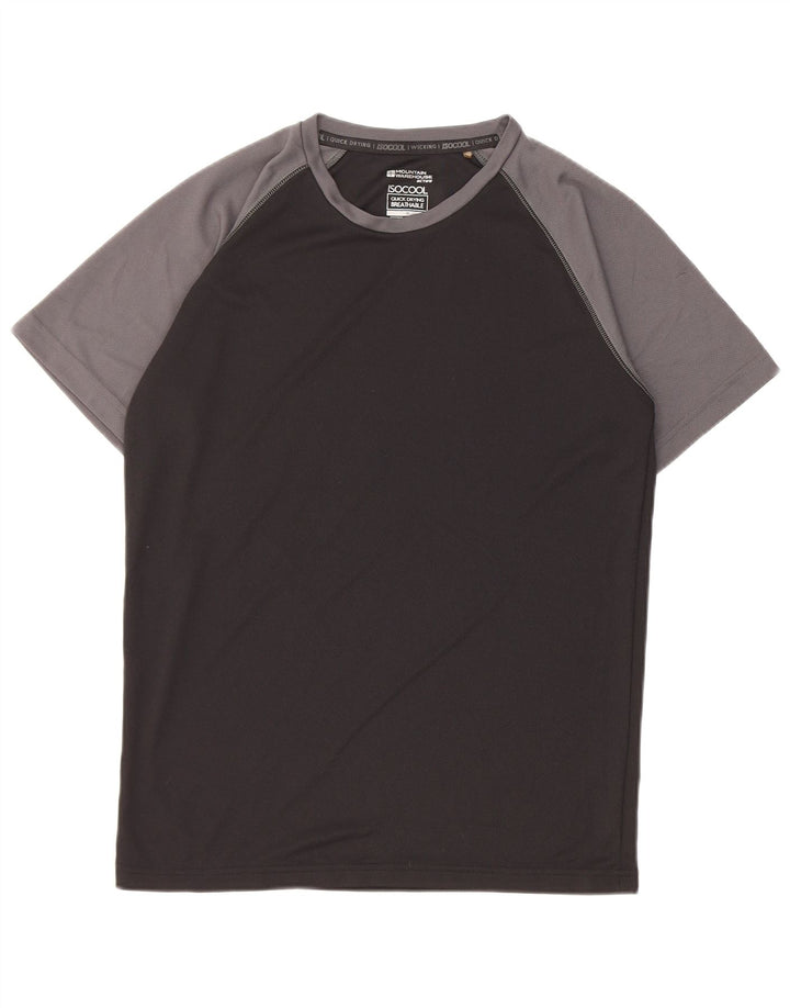 Mountain Warehouse Mens T-Shirt Top Medium Black Colourblock Polyester