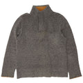 Fat Face Mens Button Neck Jumper Sweater Large Grey Flecked Wool