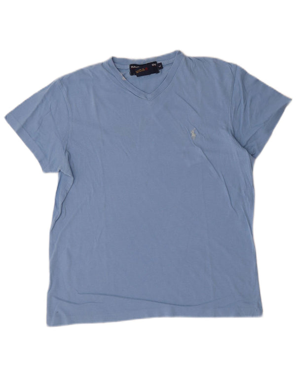 Ralph Lauren Womens T-Shirt Top UK 14 Medium Blue Cotton