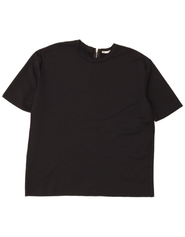Zara Womens T-Shirt Top UK 16 Large Black