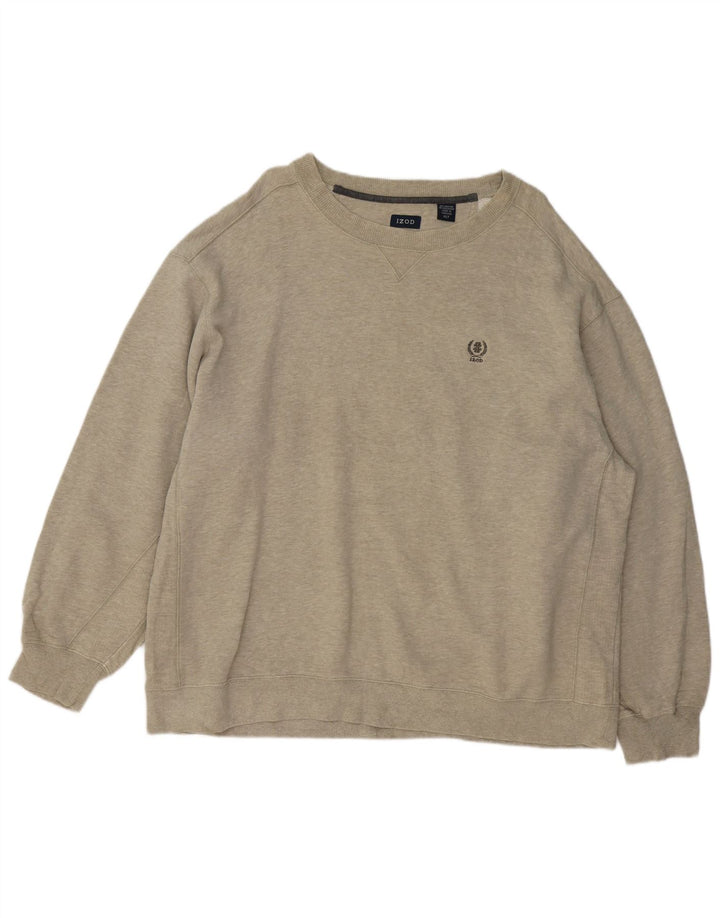 IZOD Mens Sweatshirt Jumper XL Grey Flecked Cotton